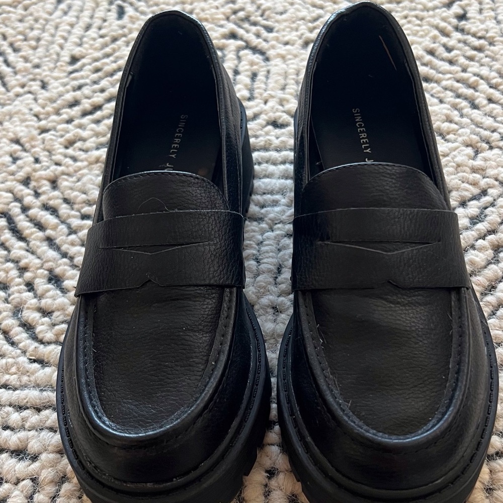 Black loafers